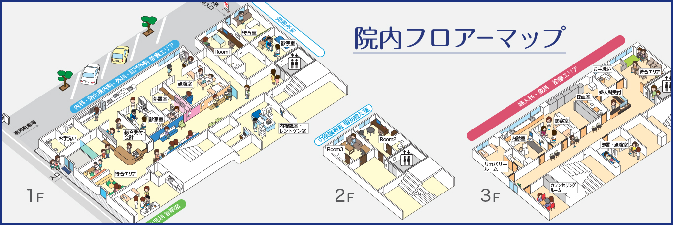 吉岡医院フロアマップ